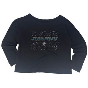 Star Wars Disney Cruise Line Rhinestone Top Black Long Sleeve‎ XL